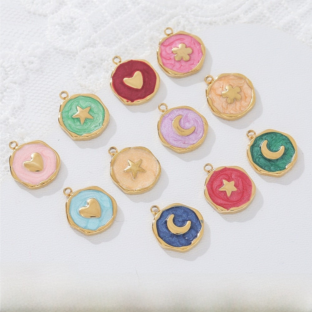 Heart Shape Pendant Made Of Titanium Steel Featuring Electroplated 18K Real Gold Plating In A Cute Style