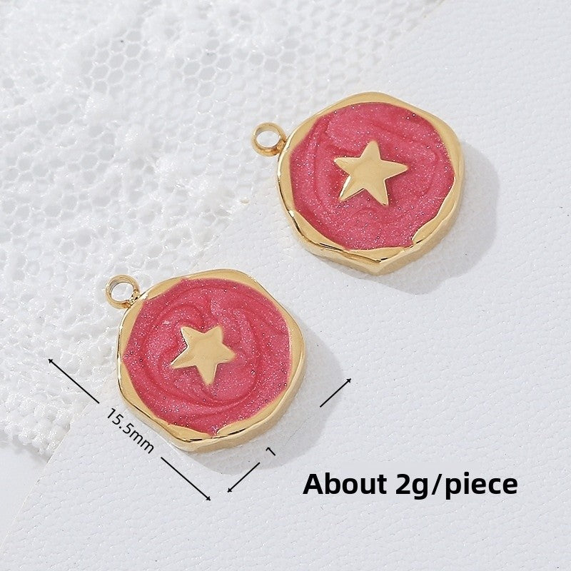 Heart Shape Pendant Made Of Titanium Steel Featuring Electroplated 18K Real Gold Plating In A Cute Style