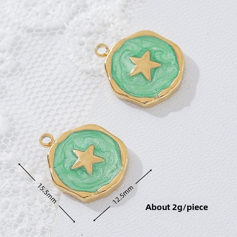 Heart Shape Pendant Made Of Titanium Steel Featuring Electroplated 18K Real Gold Plating In A Cute Style