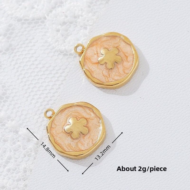 Heart Shape Pendant Made Of Titanium Steel Featuring Electroplated 18K Real Gold Plating In A Cute Style