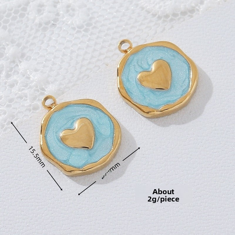 Heart Shape Pendant Made Of Titanium Steel Featuring Electroplated 18K Real Gold Plating In A Cute Style