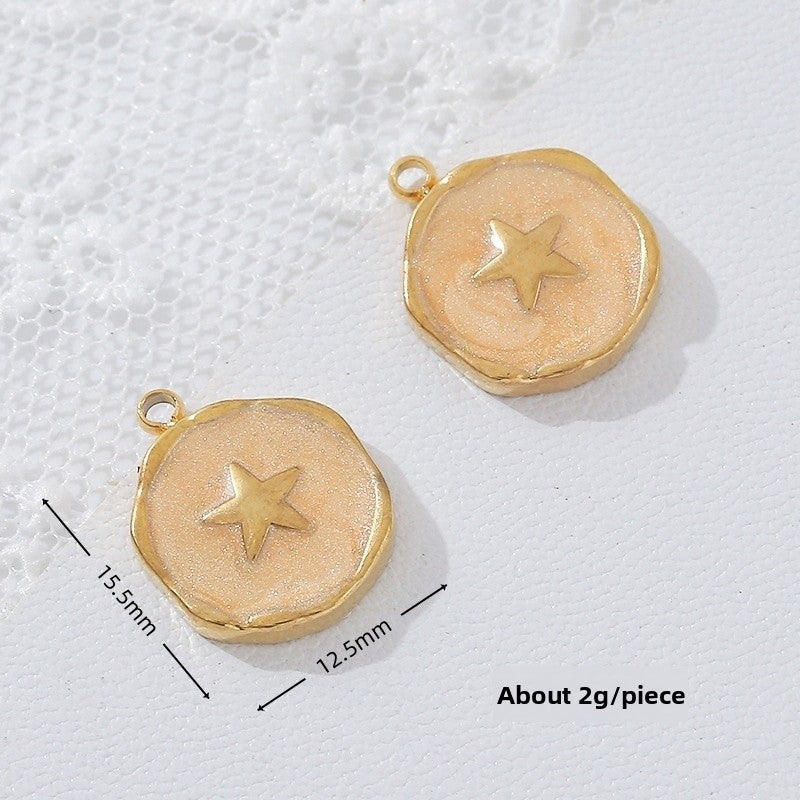 Heart Shape Pendant Made Of Titanium Steel Featuring Electroplated 18K Real Gold Plating In A Cute Style
