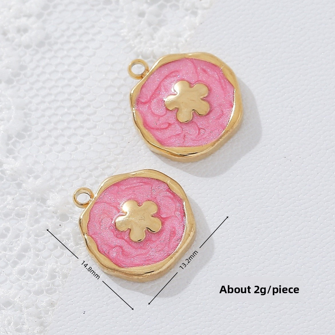 Heart Shape Pendant Made Of Titanium Steel Featuring Electroplated 18K Real Gold Plating In A Cute Style