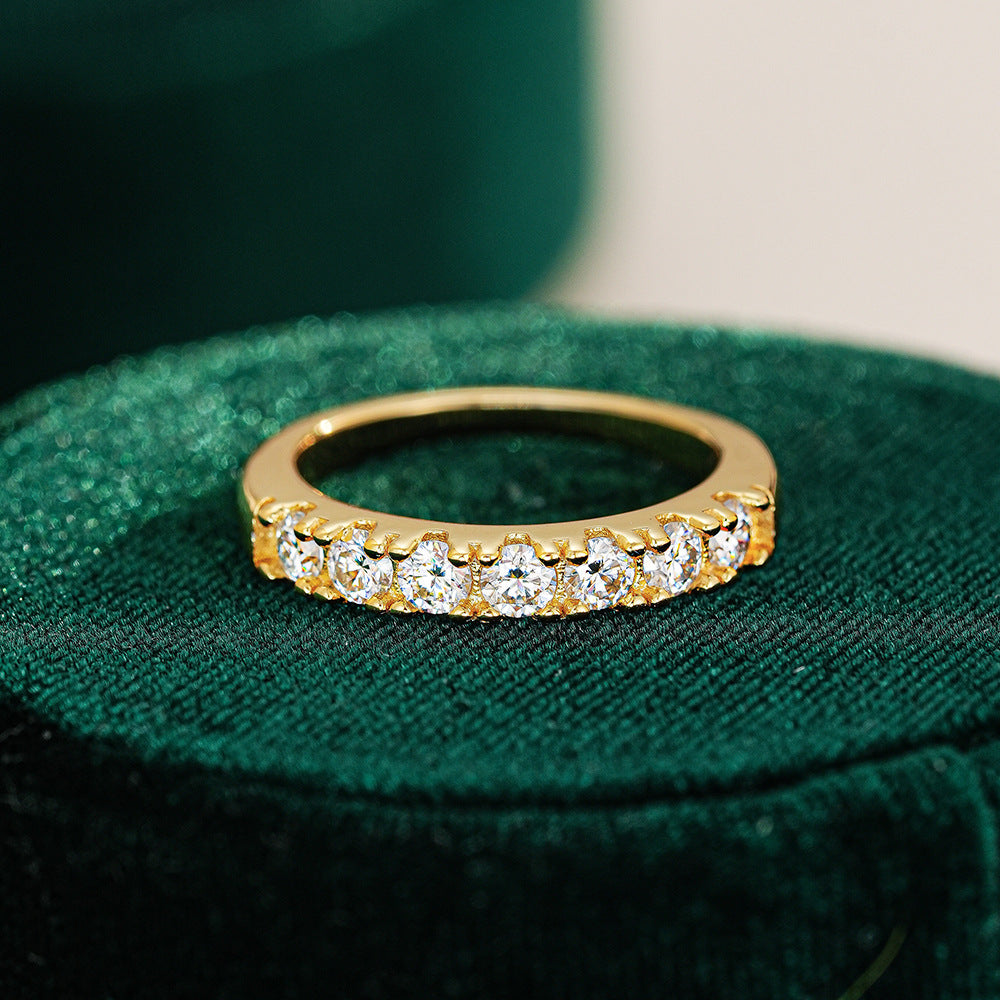 New Style Geometric Women’s Ring In 925 Sterling Silver With Moissanite Inlay, Available In Gold