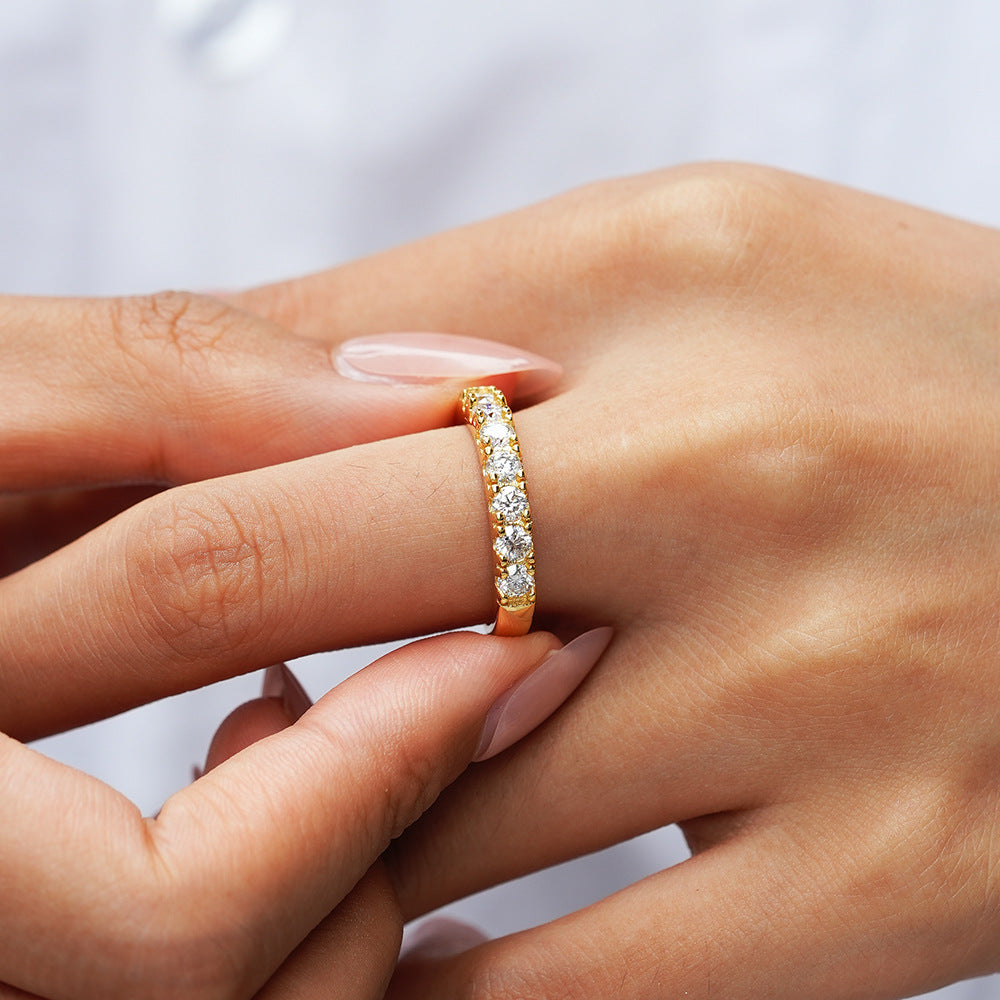 New Style Geometric Women’s Ring In 925 Sterling Silver With Moissanite Inlay, Available In Gold