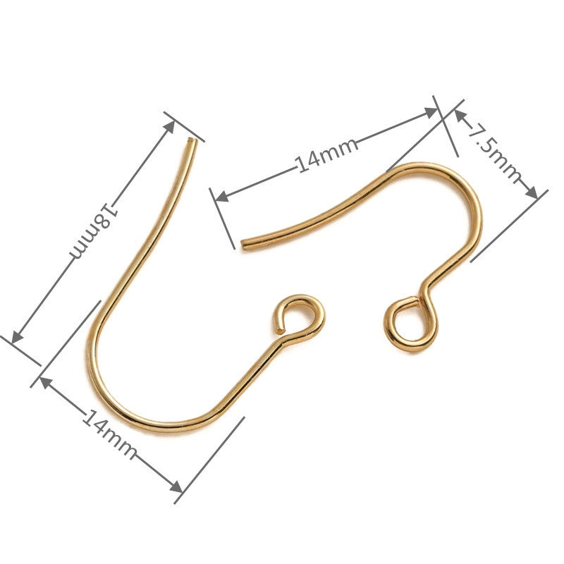 Metal Hook Earring Findings With 18K Real Gold Plated Electroplated Finish In Gold For Commute Jewelry Accessories