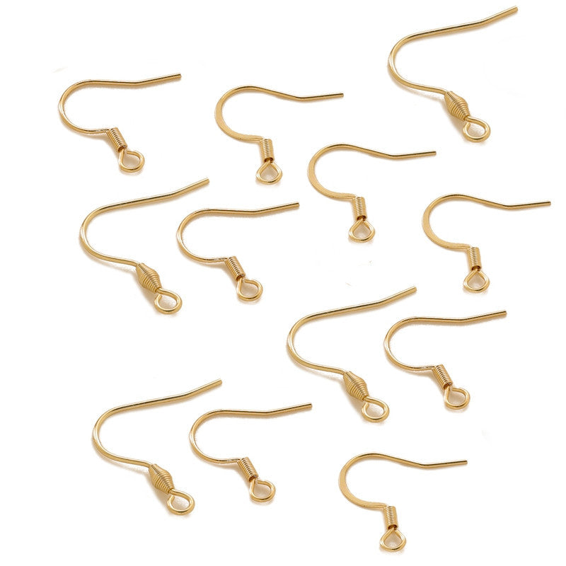 Metal Hook Earring Findings With 18K Real Gold Plated Electroplated Finish In Gold For Commute Jewelry Accessories