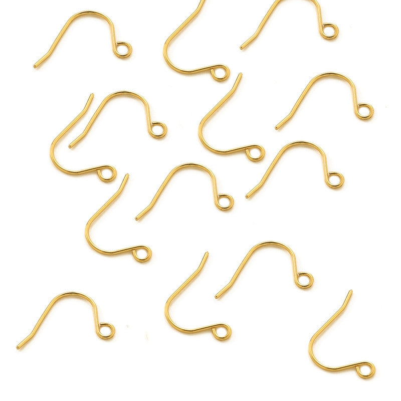 Handmade U Shape Ear Hook In Gold With 316 Stainless Steel For Women, Simple Style