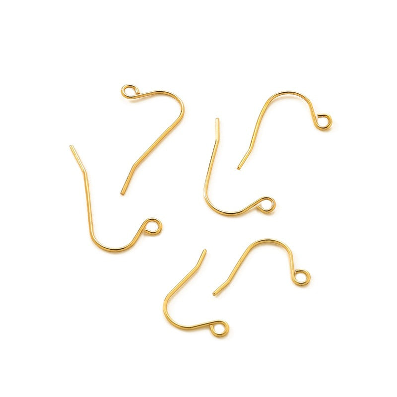 Handmade U Shape Ear Hook In Gold With 316 Stainless Steel For Women, Simple Style