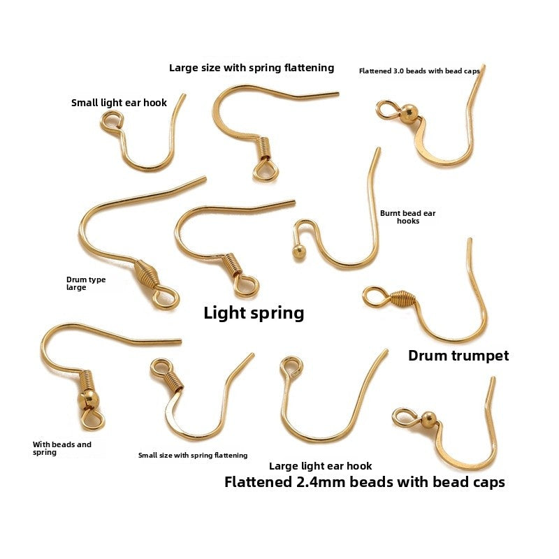 Metal Hook Earring Findings With 18K Real Gold Plated Electroplated Finish In Gold For Commute Jewelry Accessories