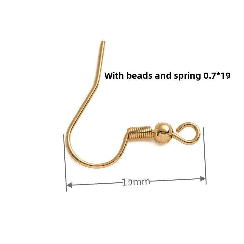 Metal Hook Earring Findings With 18K Real Gold Plated Electroplated Finish In Gold For Commute Jewelry Accessories