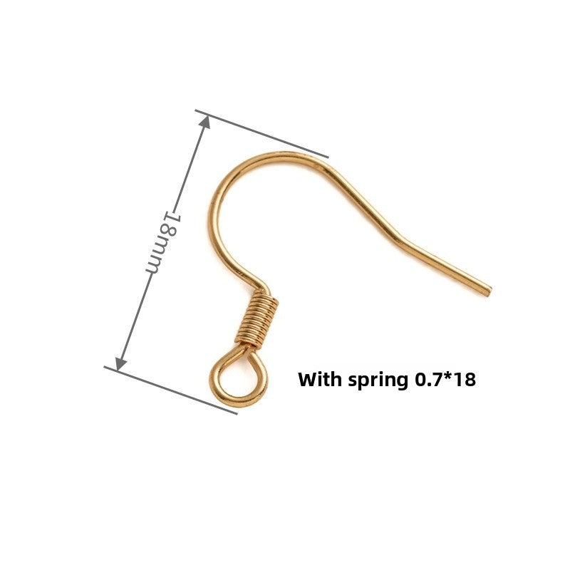 Metal Hook Earring Findings With 18K Real Gold Plated Electroplated Finish In Gold For Commute Jewelry Accessories