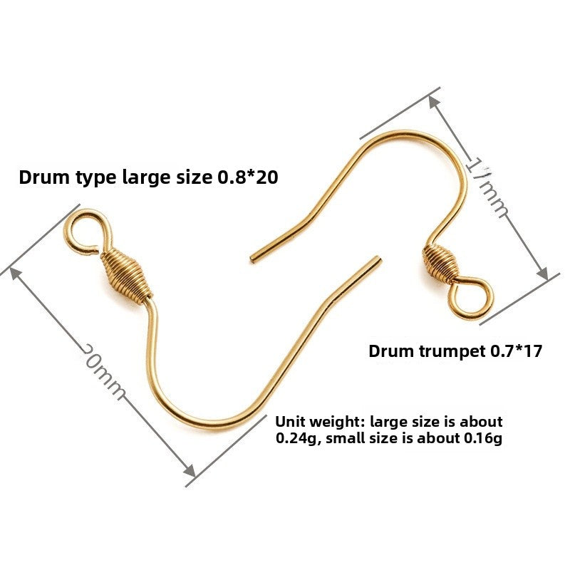 Metal Hook Earring Findings With 18K Real Gold Plated Electroplated Finish In Gold For Commute Jewelry Accessories
