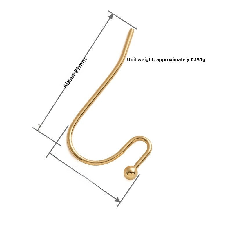 Metal Hook Earring Findings With 18K Real Gold Plated Electroplated Finish In Gold For Commute Jewelry Accessories