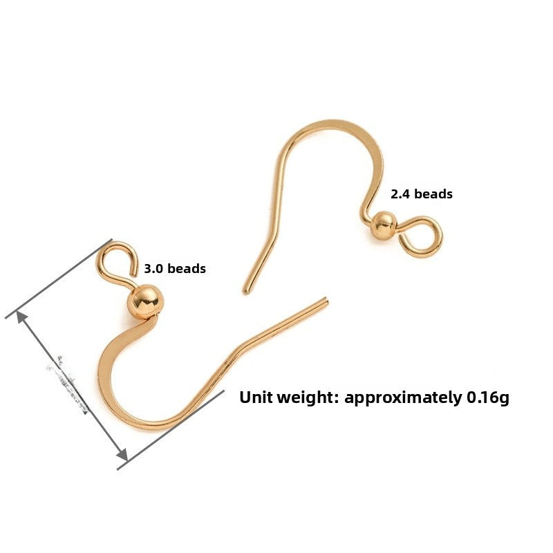 Metal Hook Earring Findings With 18K Real Gold Plated Electroplated Finish In Gold For Commute Jewelry Accessories