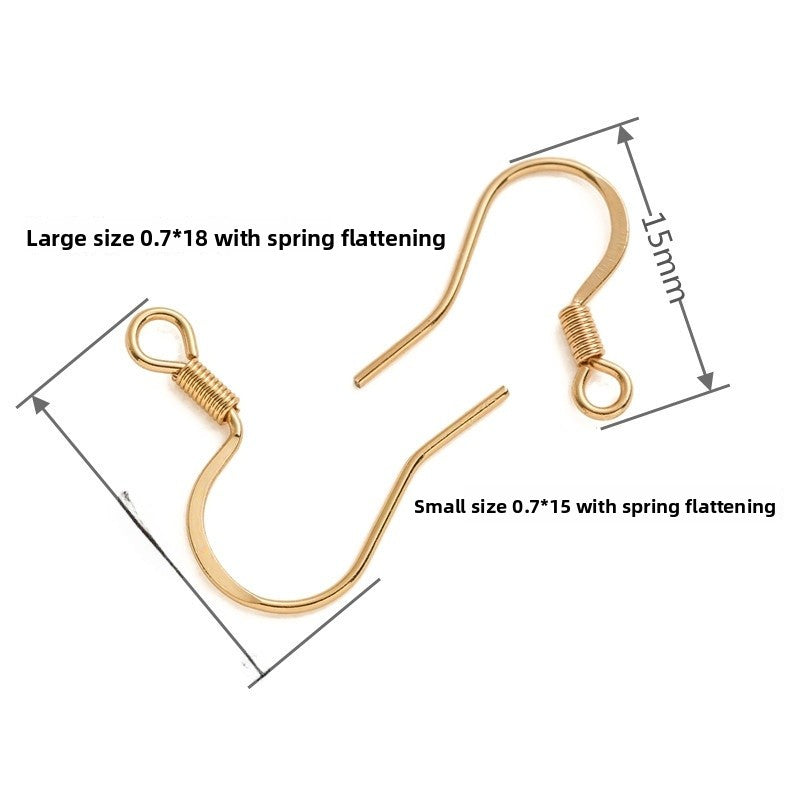 Metal Hook Earring Findings With 18K Real Gold Plated Electroplated Finish In Gold For Commute Jewelry Accessories