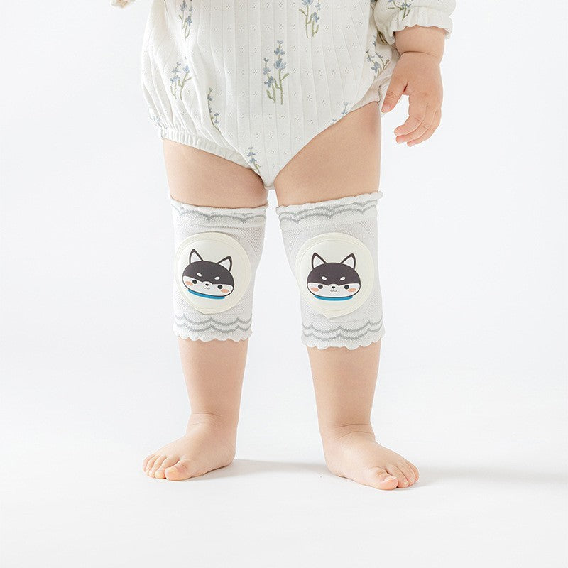 Fashion Baby Knee Pads With Animal Printing, 2 Pieces Cotton Knee Protectors For Kids