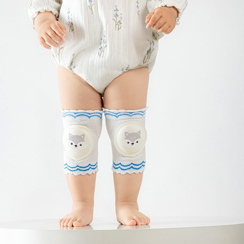 Fashion Baby Knee Pads With Animal Printing, 2 Pieces Cotton Knee Protectors For Kids