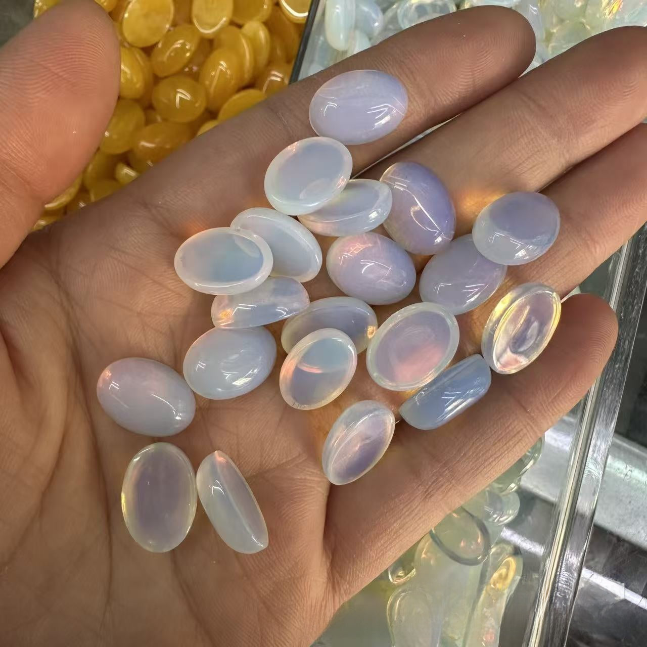 Natural Stone Jewelry Accessories Featuring Rose Quartz With Patch Inlay Craftsmanship