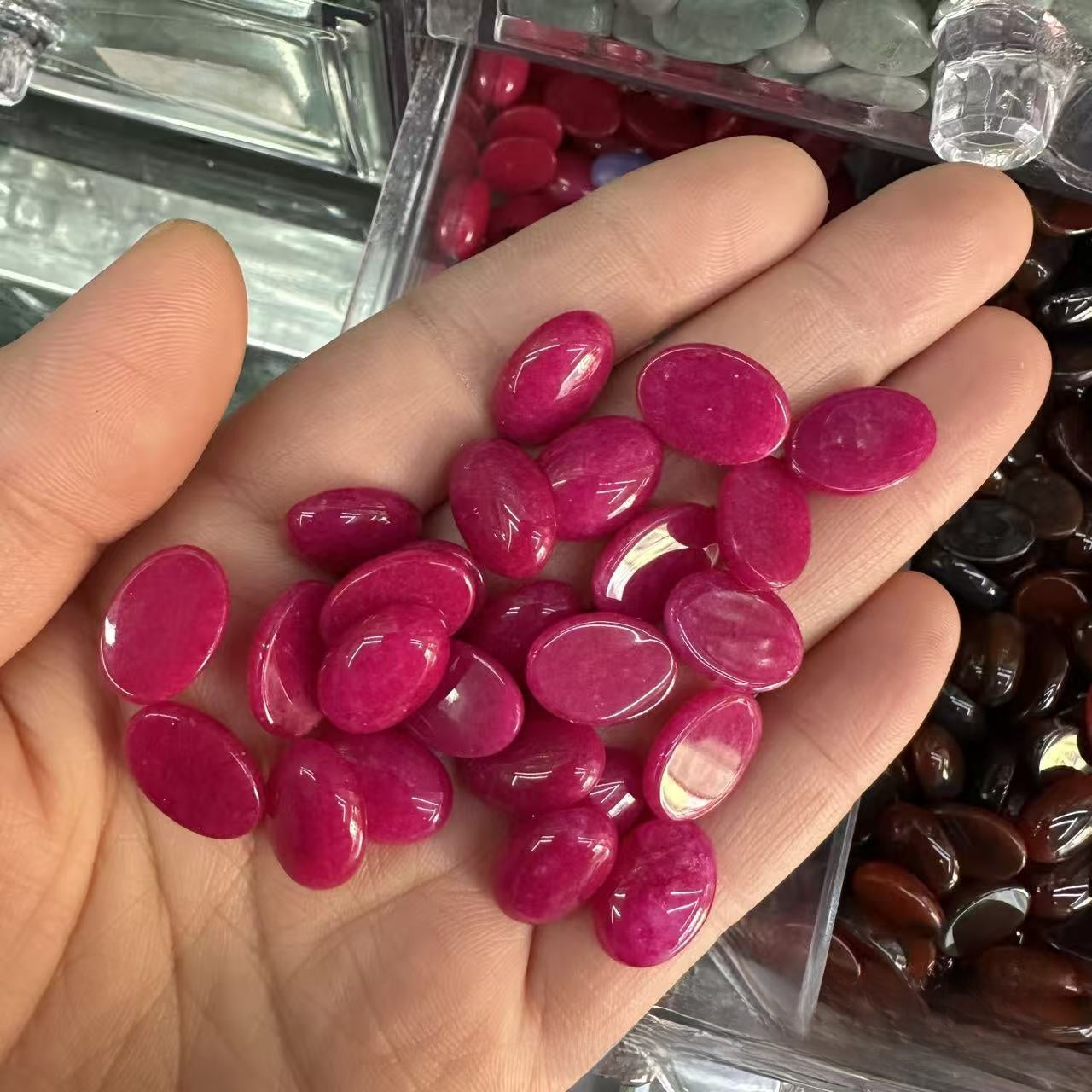 Natural Stone Jewelry Accessories Featuring Rose Quartz With Patch Inlay Craftsmanship