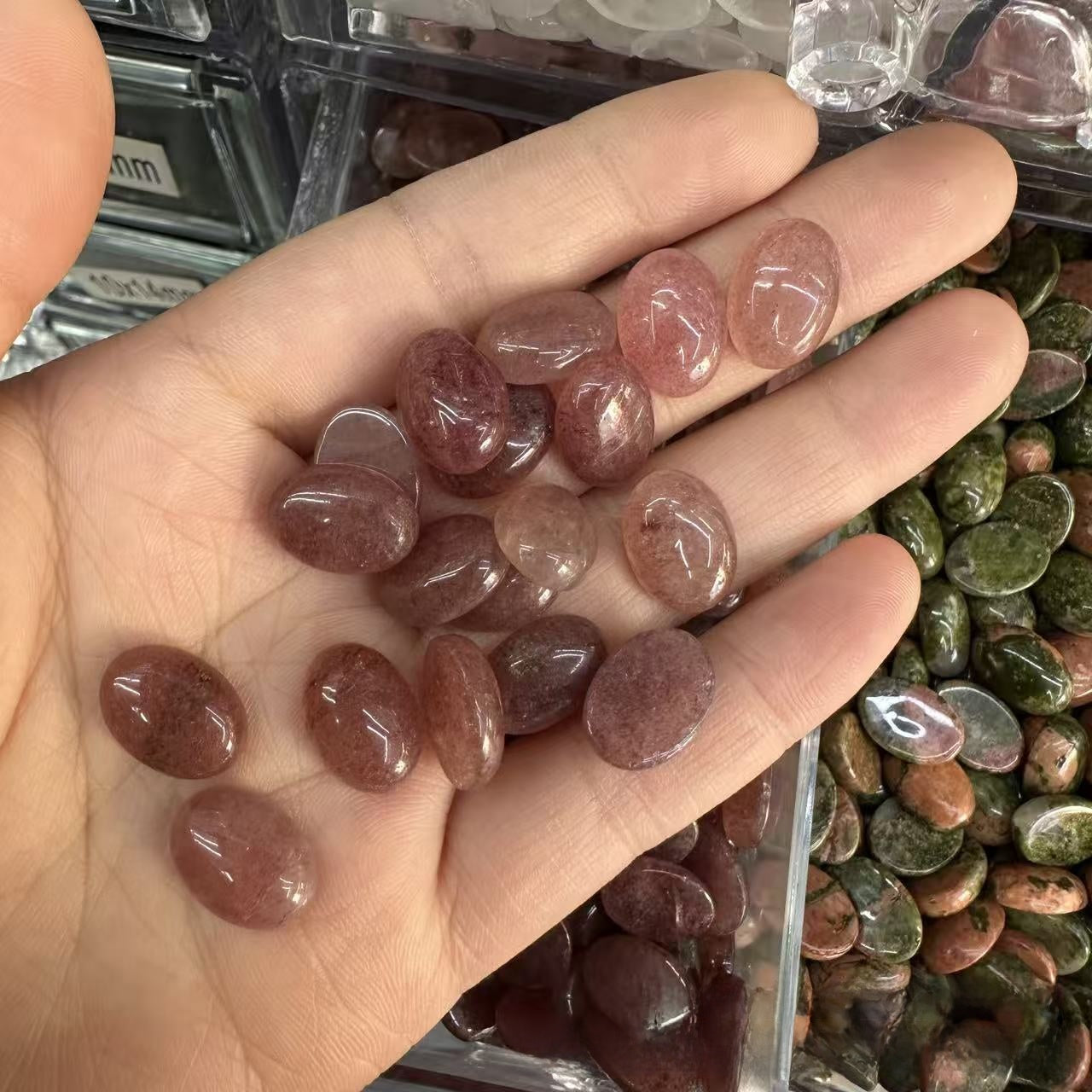 Natural Stone Jewelry Accessories Featuring Rose Quartz With Patch Inlay Craftsmanship
