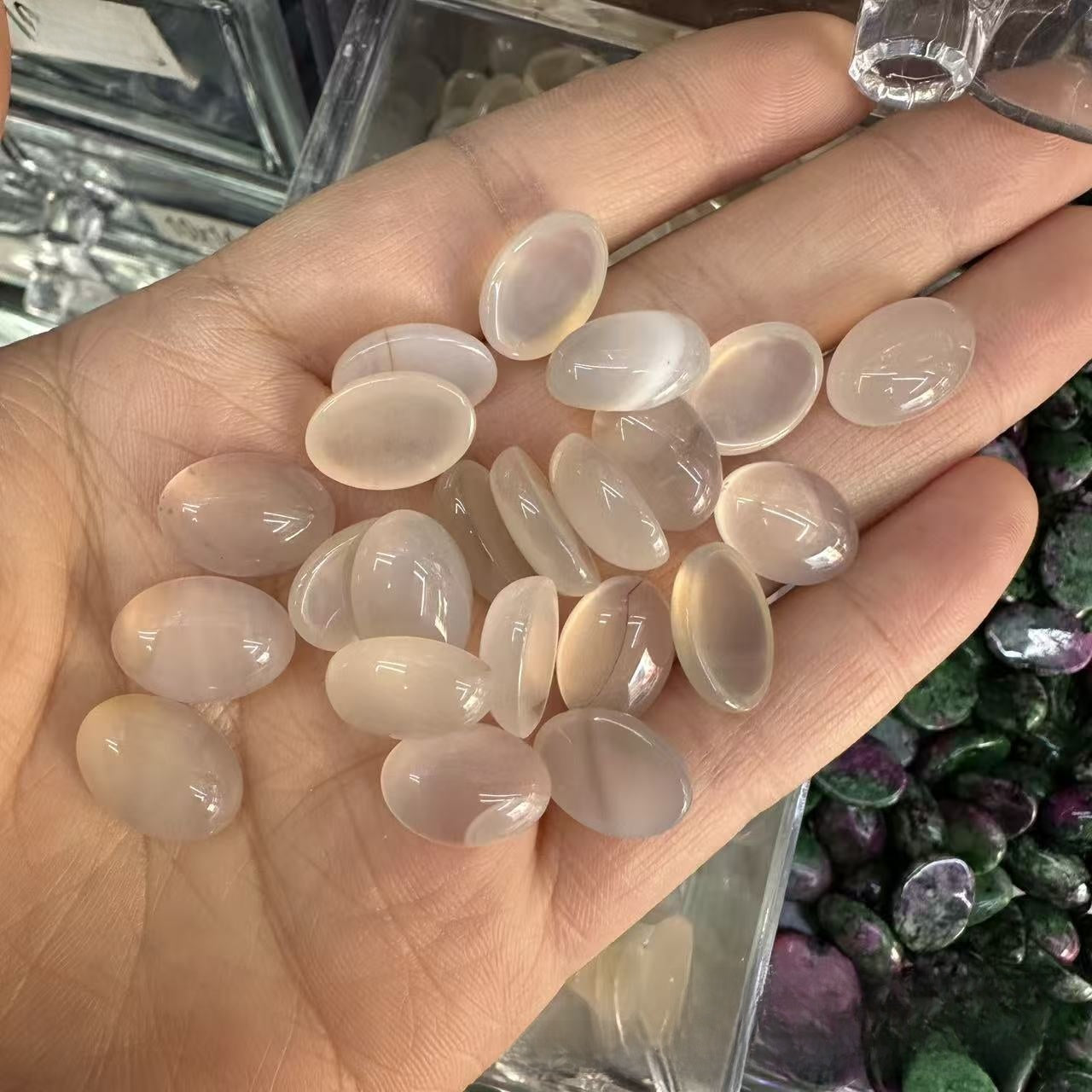 Natural Stone Jewelry Accessories Featuring Rose Quartz With Patch Inlay Craftsmanship