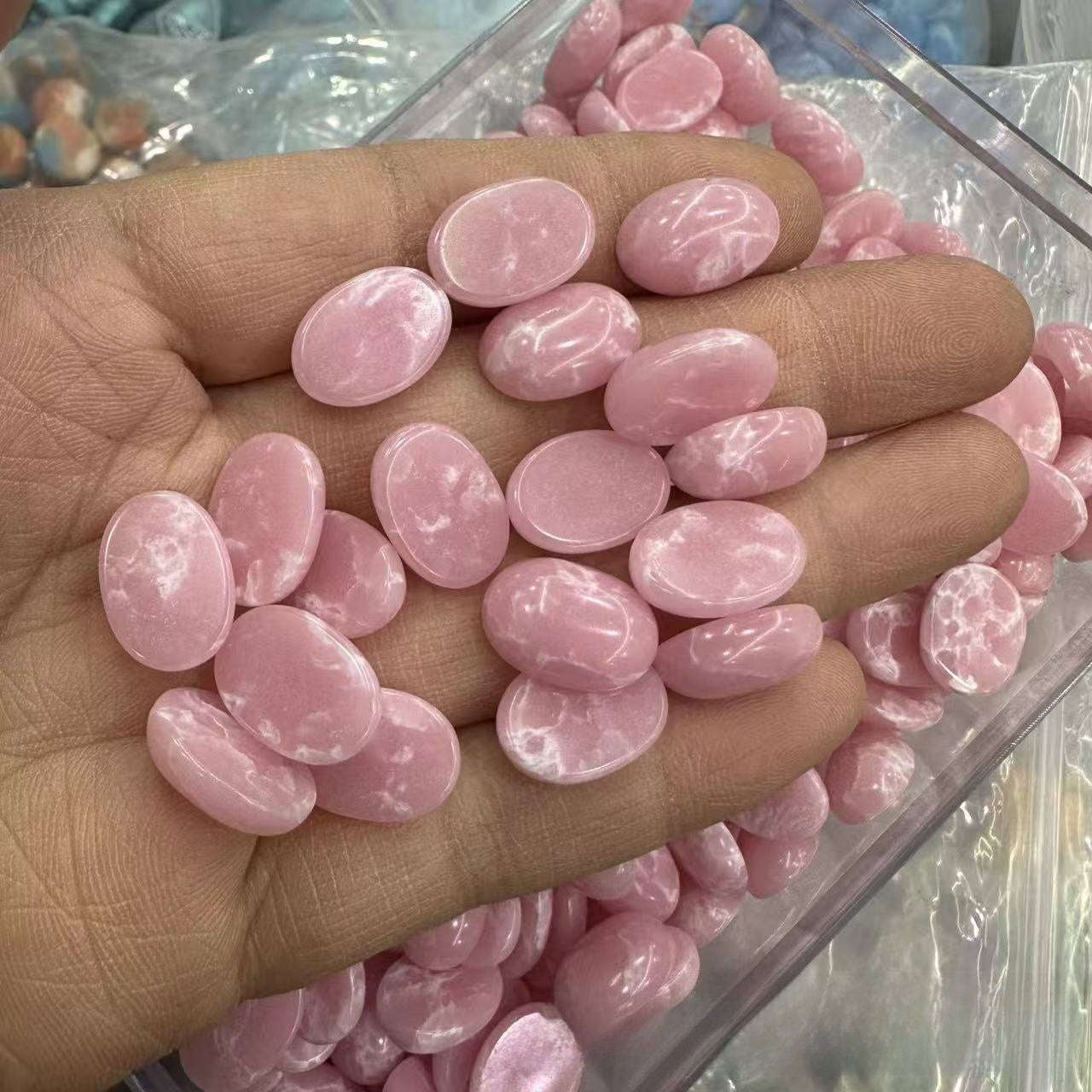 Natural Stone Jewelry Accessories Featuring Rose Quartz With Patch Inlay Craftsmanship