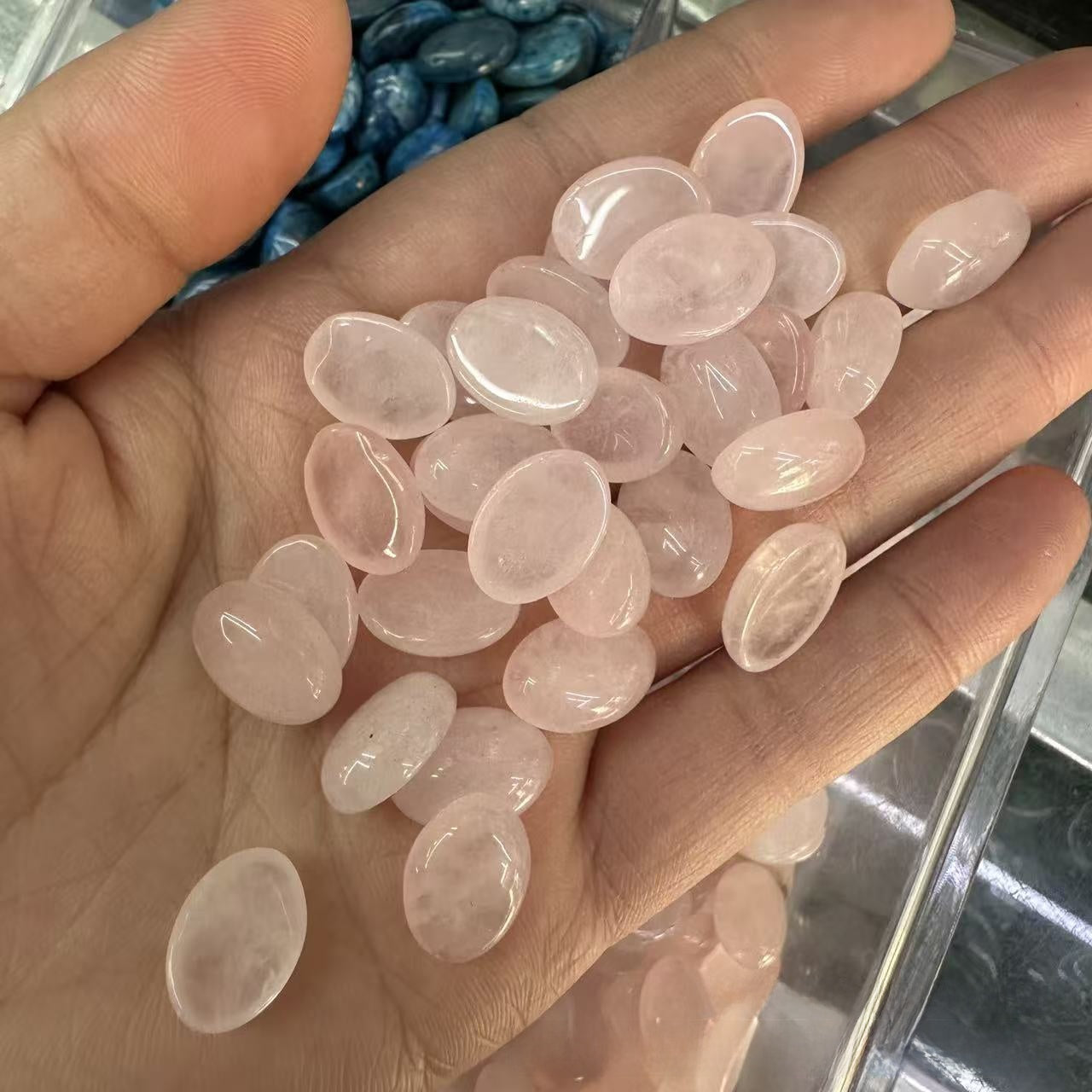 Natural Stone Jewelry Accessories Featuring Rose Quartz With Patch Inlay Craftsmanship