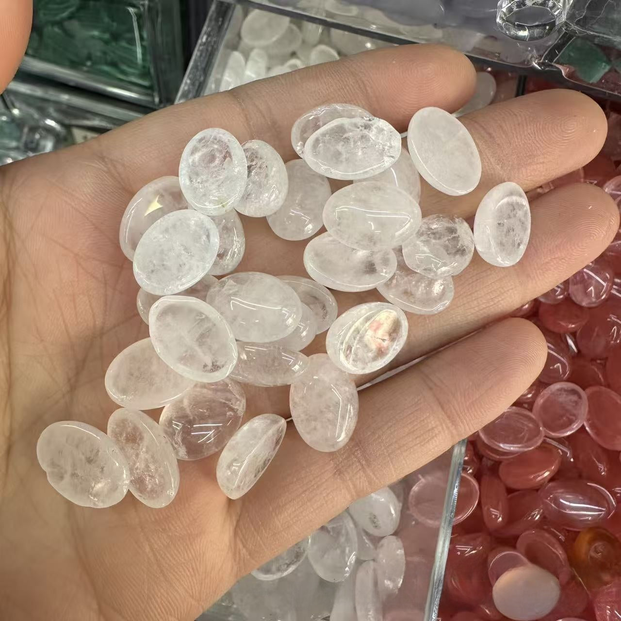 Natural Stone Jewelry Accessories Featuring Rose Quartz With Patch Inlay Craftsmanship