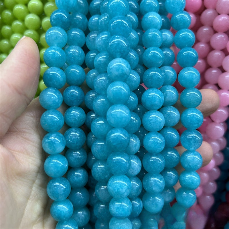 Natural Chalcedony Jewelry Featuring Elegant Beading Craftsmanship