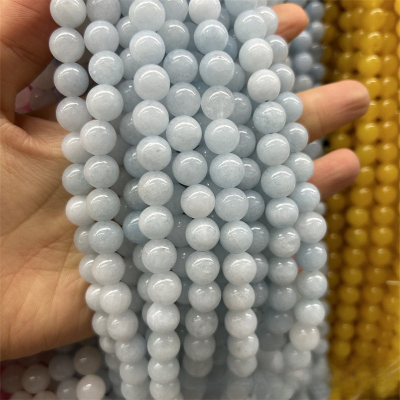Natural Chalcedony Jewelry Featuring Elegant Beading Craftsmanship