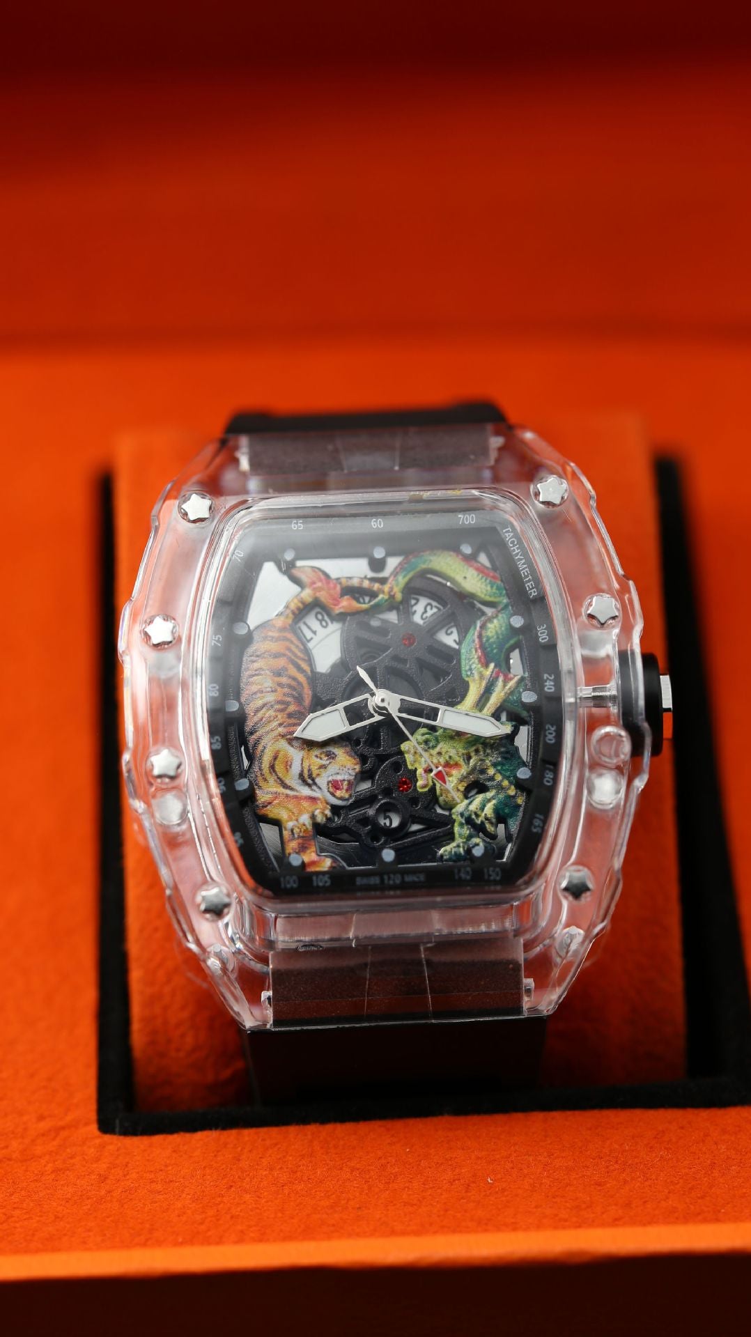 Men's Quartz Watch With Barrel Shape Dial, PU Strap, Pin Buckle, And Ordinary Glass Mirror