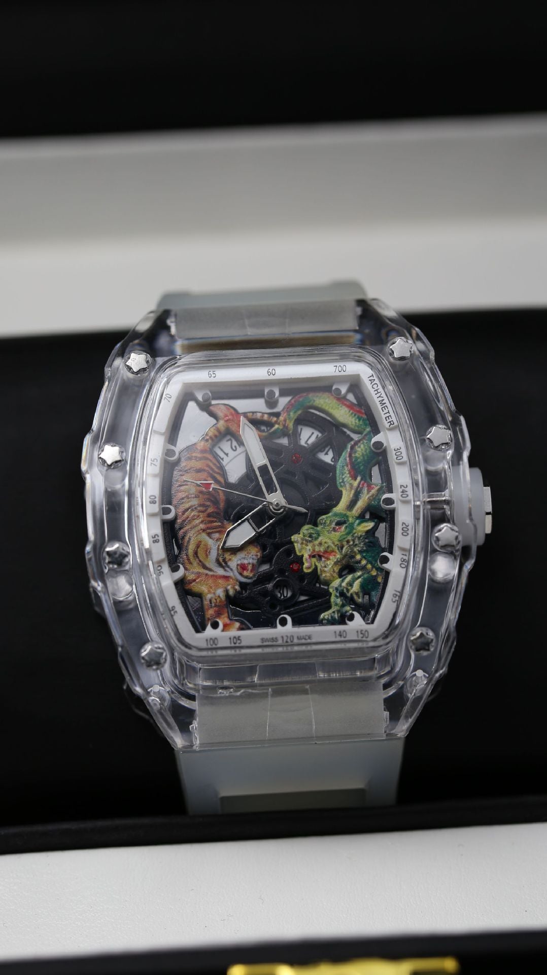Men's Quartz Watch With Barrel Shape Dial, PU Strap, Pin Buckle, And Ordinary Glass Mirror
