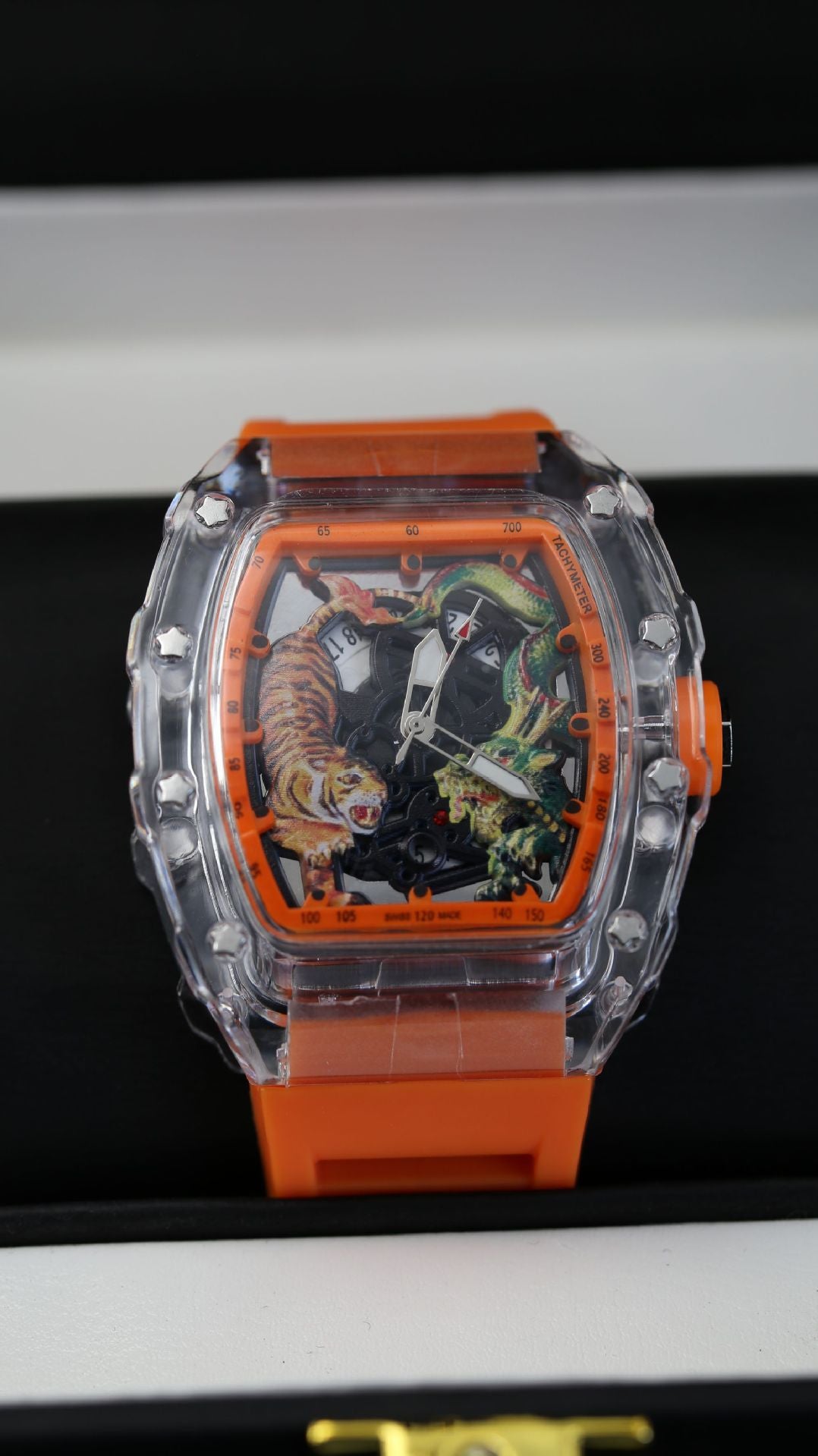 Men's Quartz Watch With Barrel Shape Dial, PU Strap, Pin Buckle, And Ordinary Glass Mirror