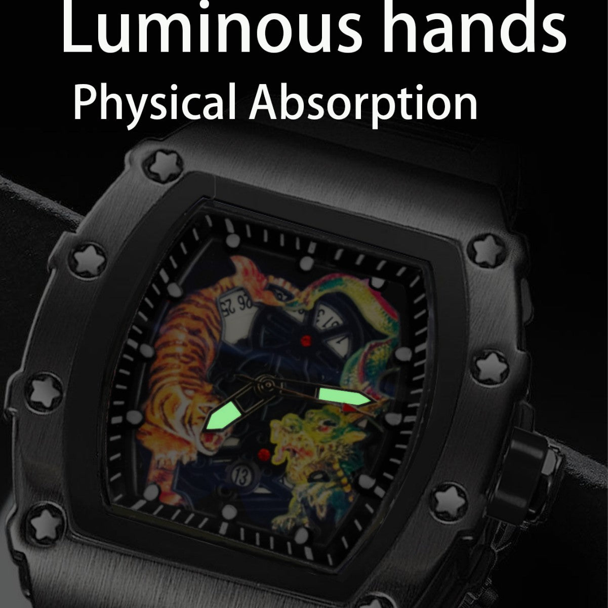 Men's Quartz Watch With Barrel Shape Dial, PU Strap, Pin Buckle, And Ordinary Glass Mirror