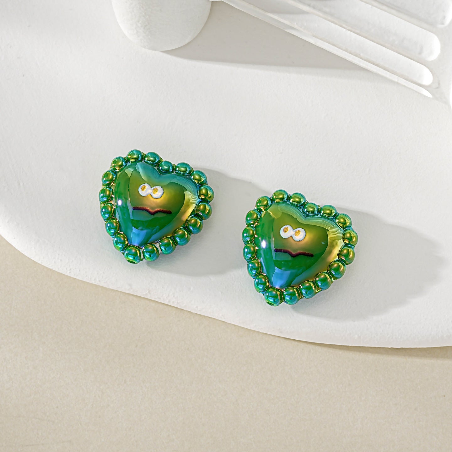 Electroplated Acrylic Smiley Face Jewelry Accessory In Litmus Color Featuring Original Design