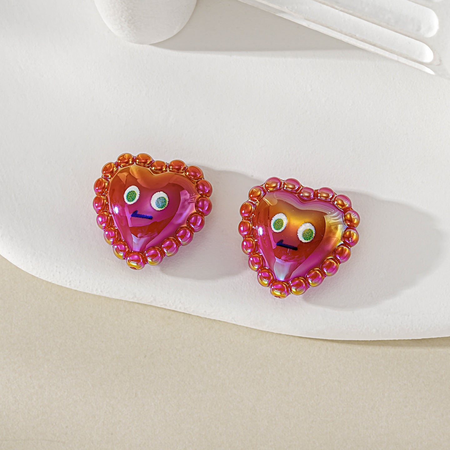 Electroplated Acrylic Smiley Face Jewelry Accessory In Litmus Color Featuring Original Design
