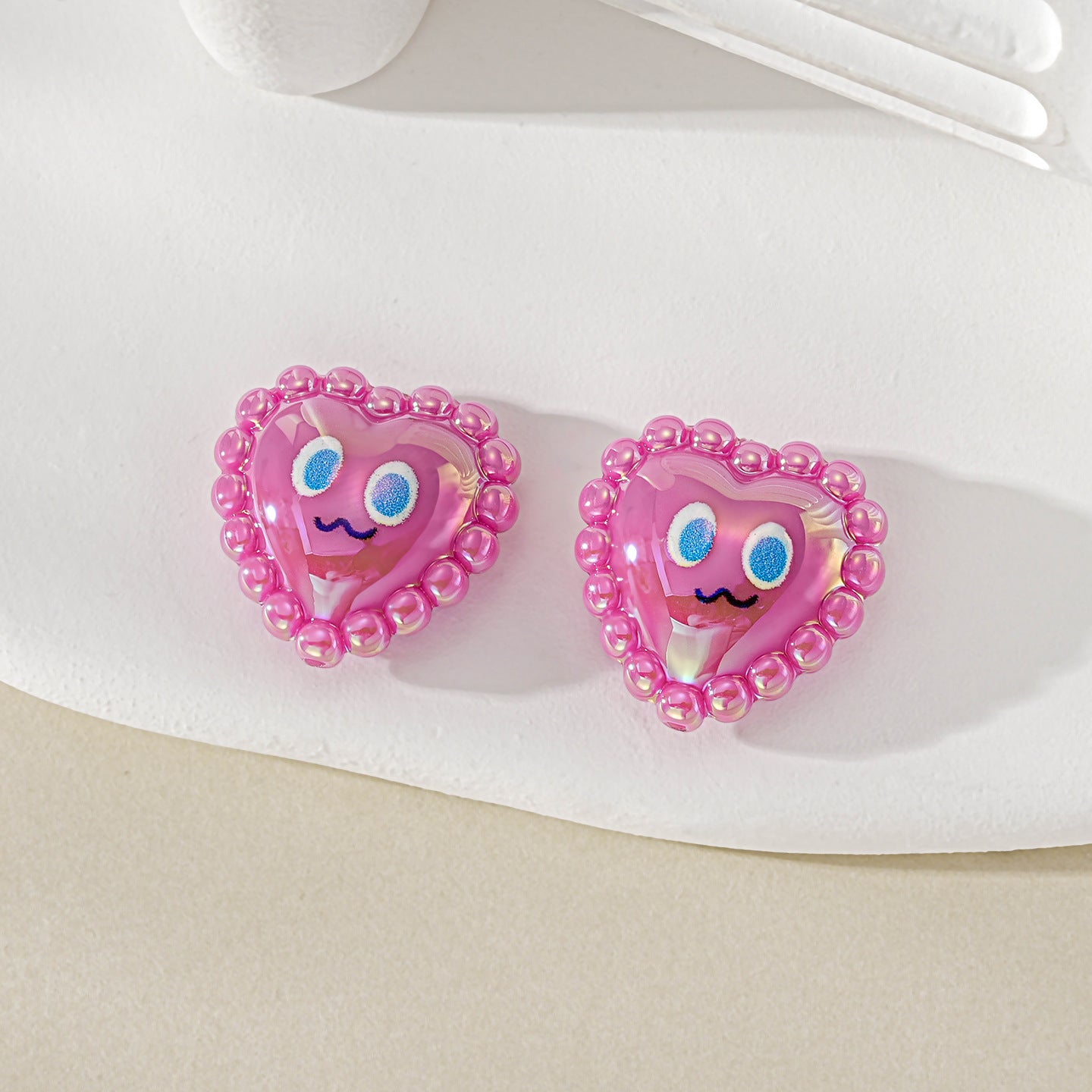 Electroplated Acrylic Smiley Face Jewelry Accessory In Litmus Color Featuring Original Design