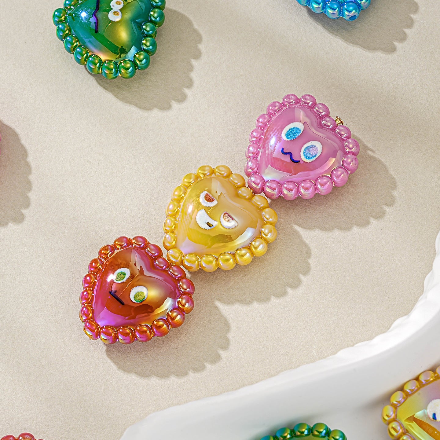 Electroplated Acrylic Smiley Face Jewelry Accessory In Litmus Color Featuring Original Design