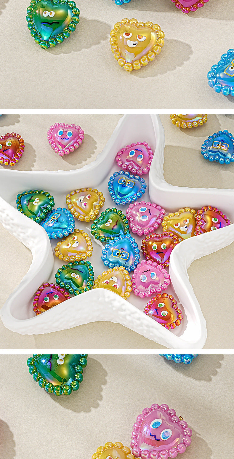 Electroplated Acrylic Smiley Face Jewelry Accessory In Litmus Color Featuring Original Design