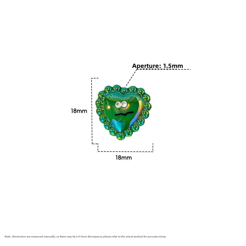 Electroplated Acrylic Smiley Face Jewelry Accessory In Litmus Color Featuring Original Design