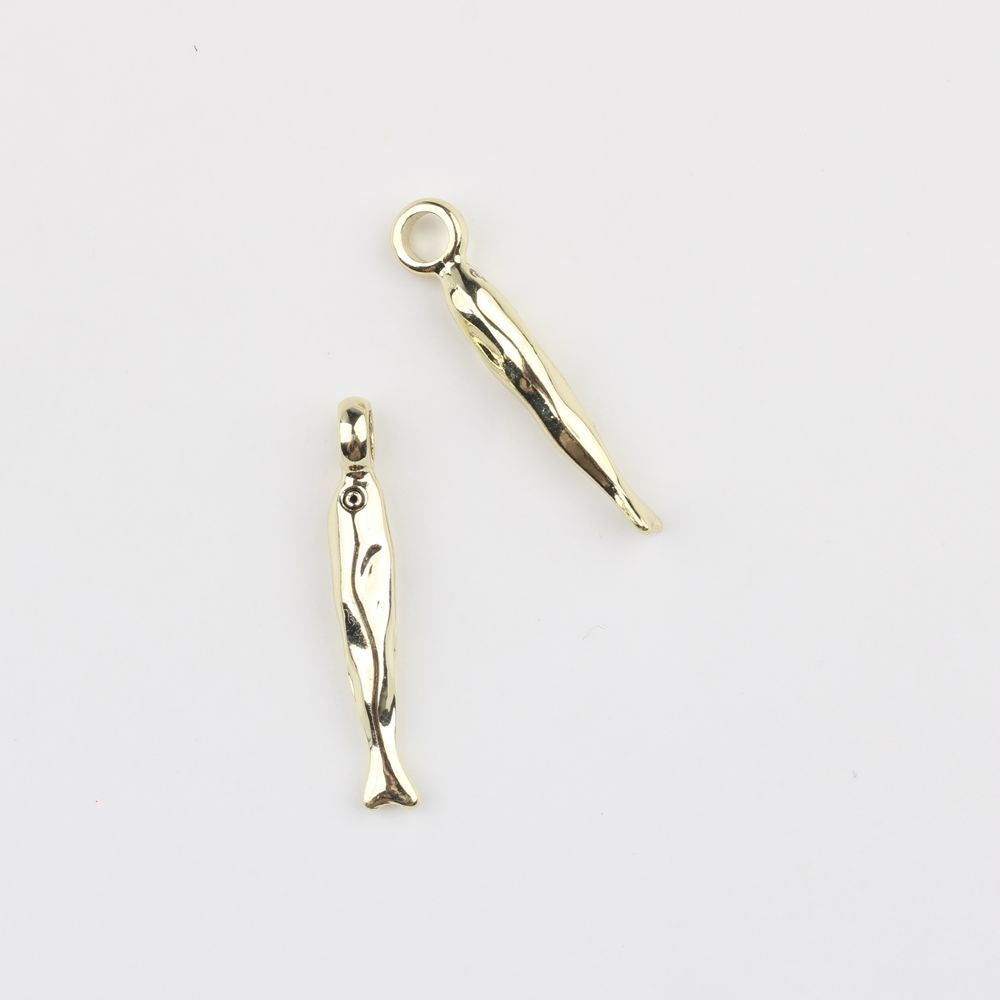 Gold Alloy Fish Pendant Featuring Electroplated Craftsmanship In Simple Style