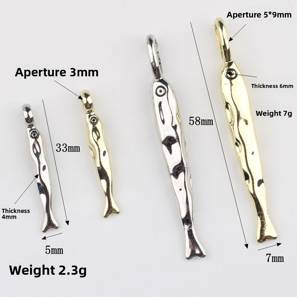 Gold Alloy Fish Pendant Featuring Electroplated Craftsmanship In Simple Style