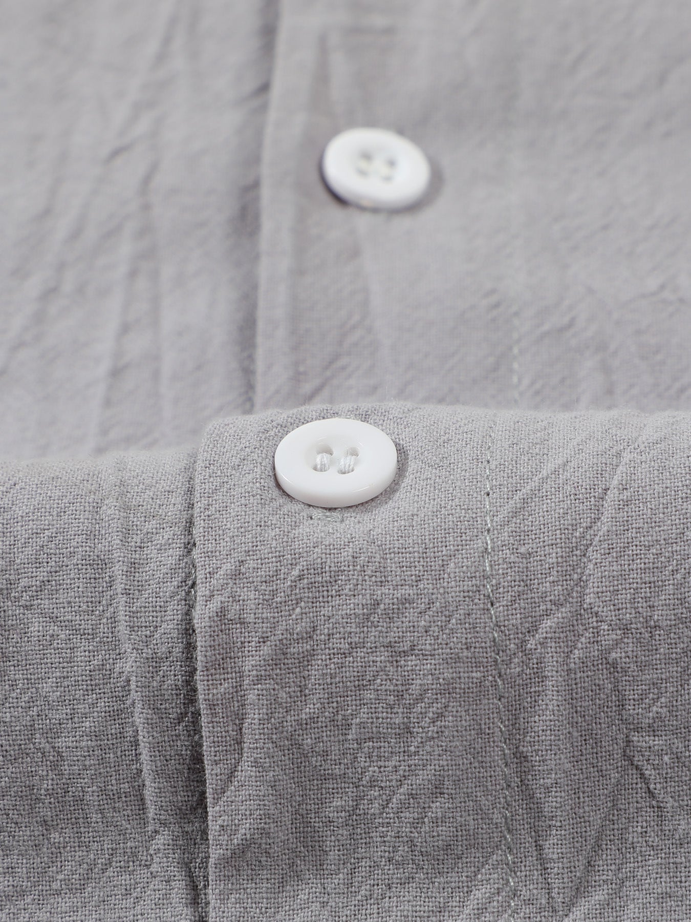 Solid Color Casual Long Sleeve Blouse In Cotton With Splicing Detail For Men