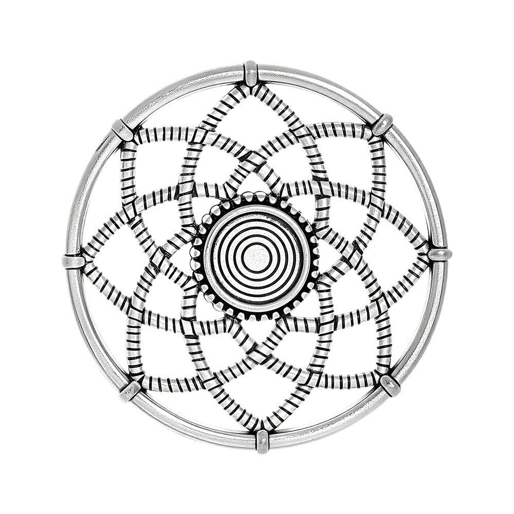 Geometric Alloy Jewelry Accessories Featuring Electroplated Antique Silver Plated Finish In Silver With Ethnic Style