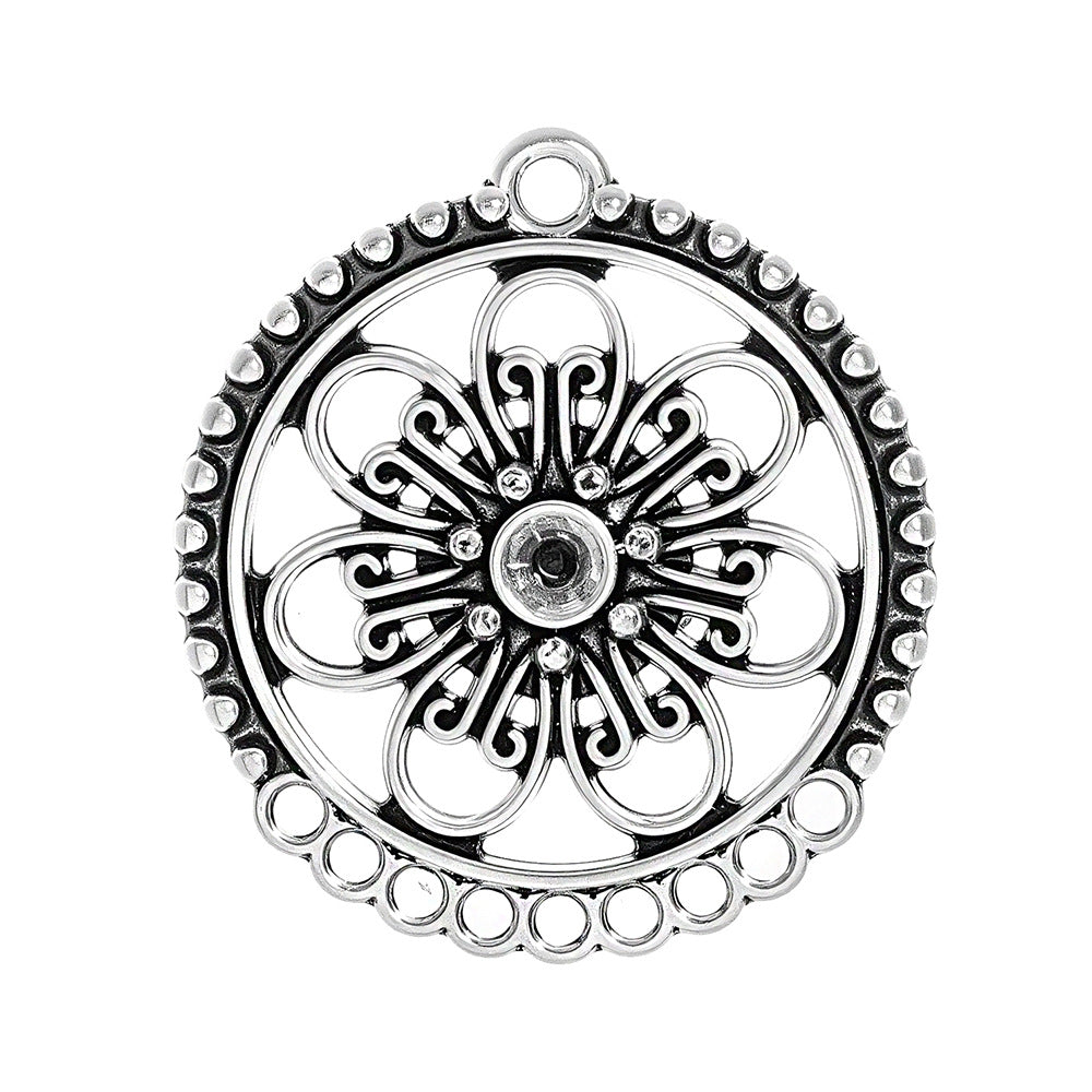Geometric Alloy Jewelry Accessories Featuring Electroplated Antique Silver Plated Finish In Silver With Ethnic Style