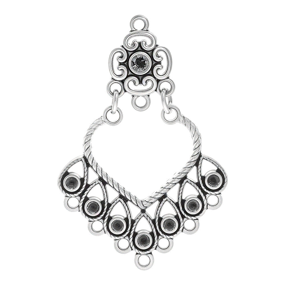 Geometric Alloy Jewelry Accessories Featuring Electroplated Antique Silver Plated Finish In Silver With Ethnic Style