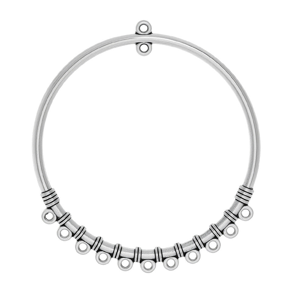 Geometric Alloy Jewelry Accessories Featuring Electroplated Antique Silver Plated Finish In Silver With Ethnic Style