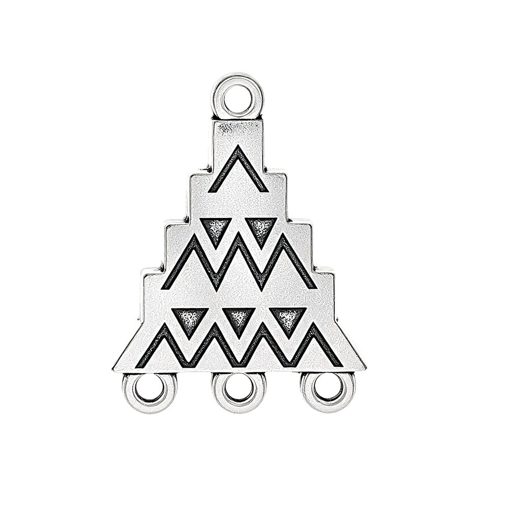 Geometric Alloy Jewelry Accessories Featuring Electroplated Antique Silver Plated Finish In Silver With Ethnic Style
