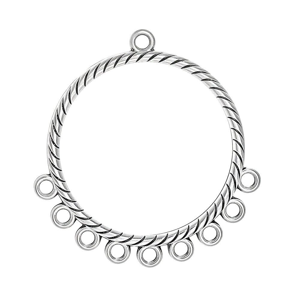 Geometric Alloy Jewelry Accessories Featuring Electroplated Antique Silver Plated Finish In Silver With Ethnic Style